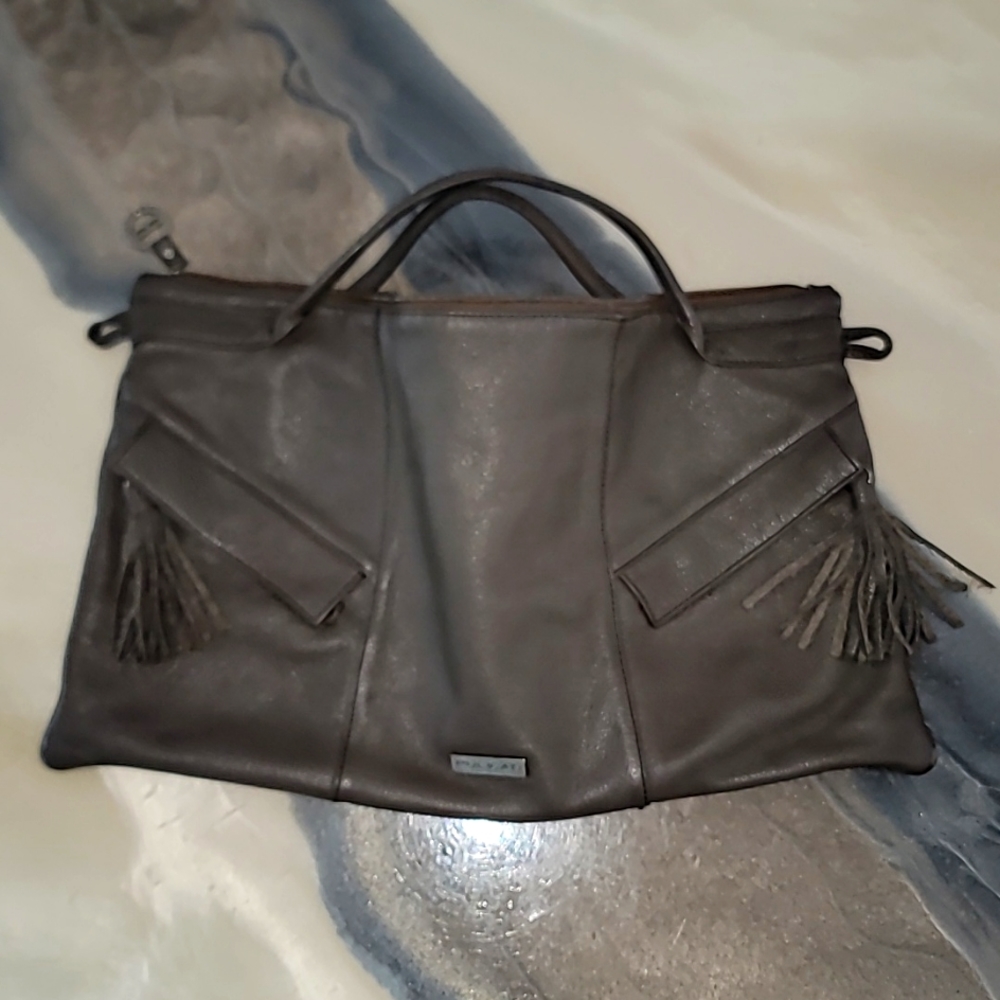 Grey leather modern Pulicati handbag